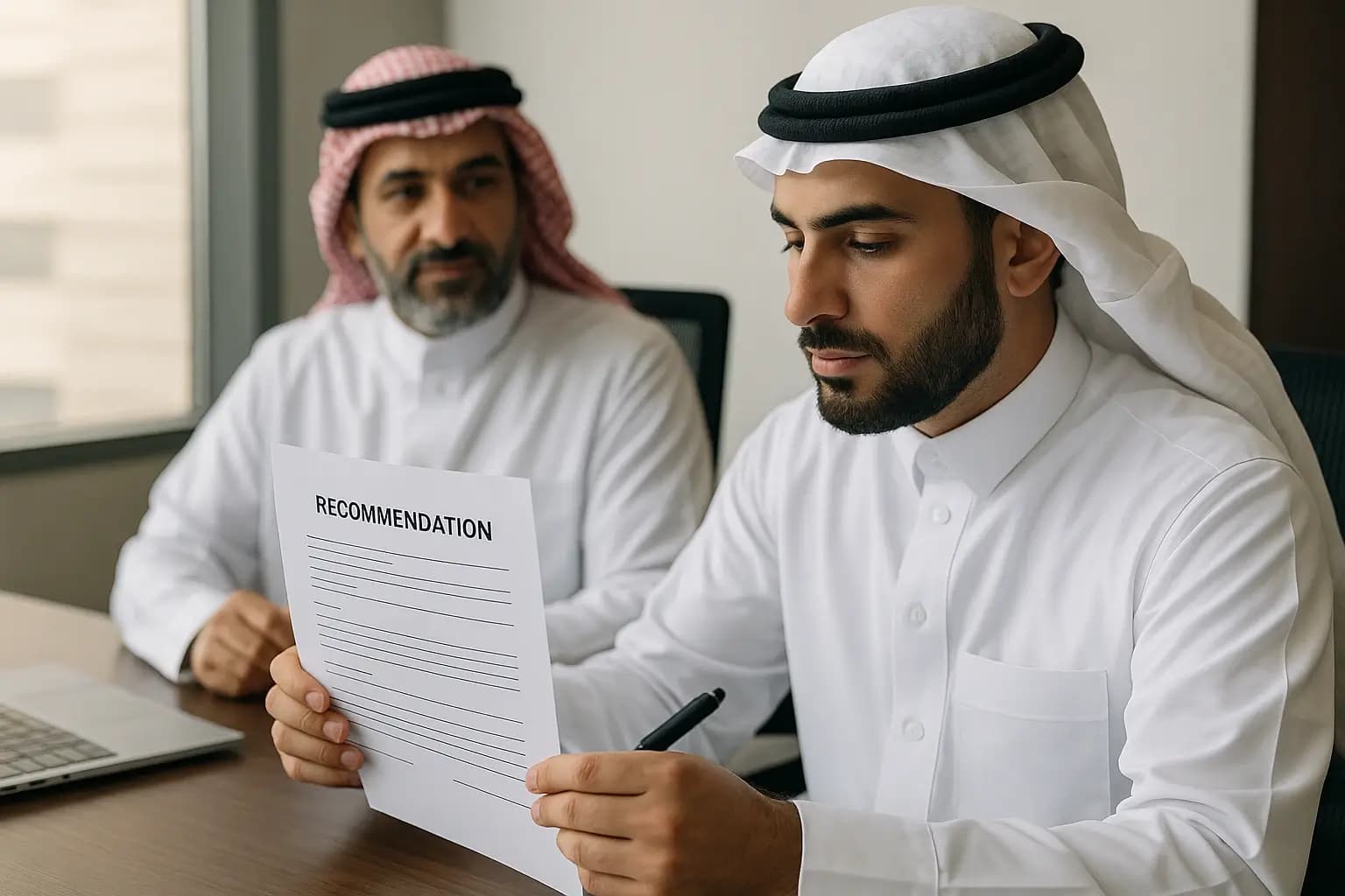 نموذج تزكية موظف مع خطاب