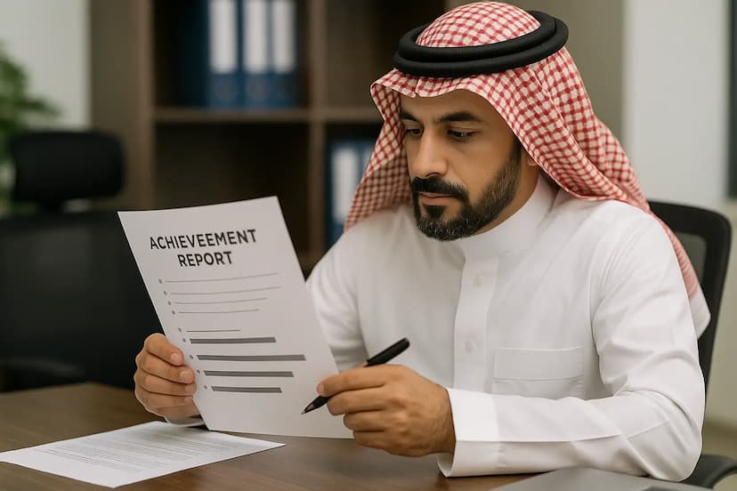 نموذج تقرير إنجازات موظف