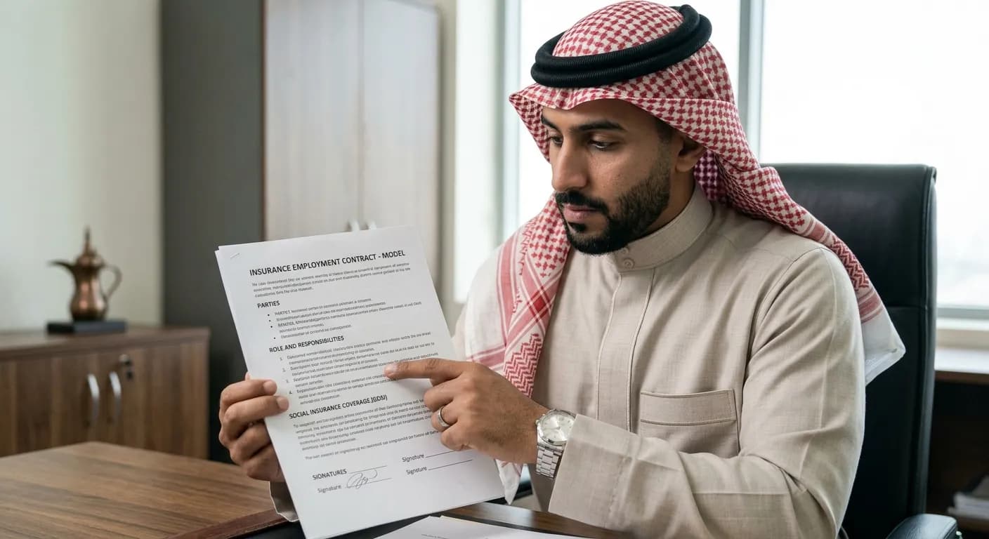 نموذج عقد عمل في التأمينات