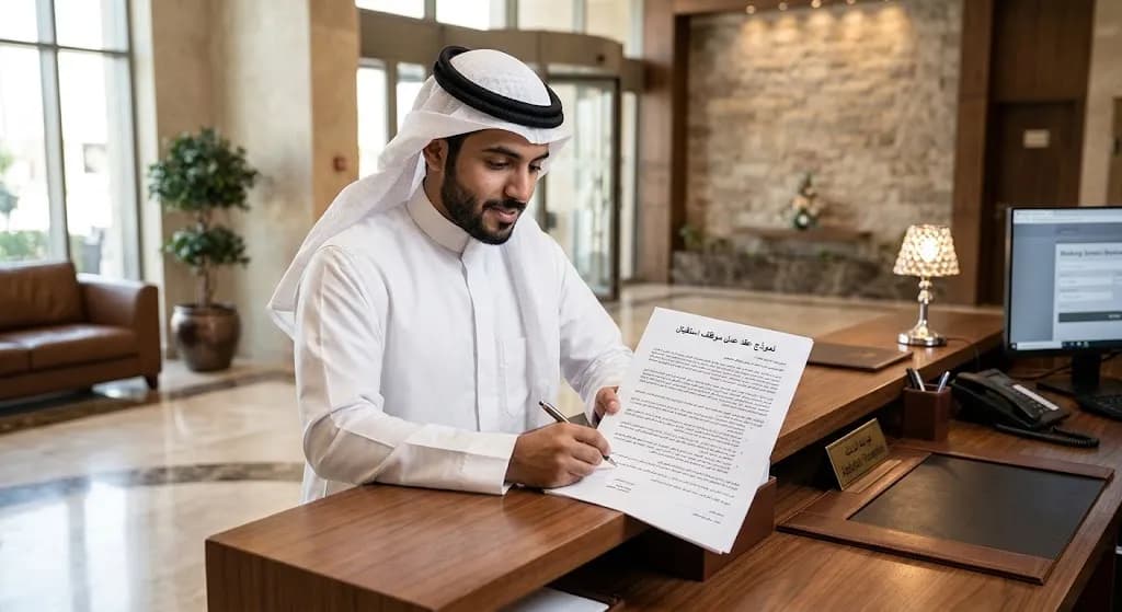نموذج عقد عمل موظف استقبال