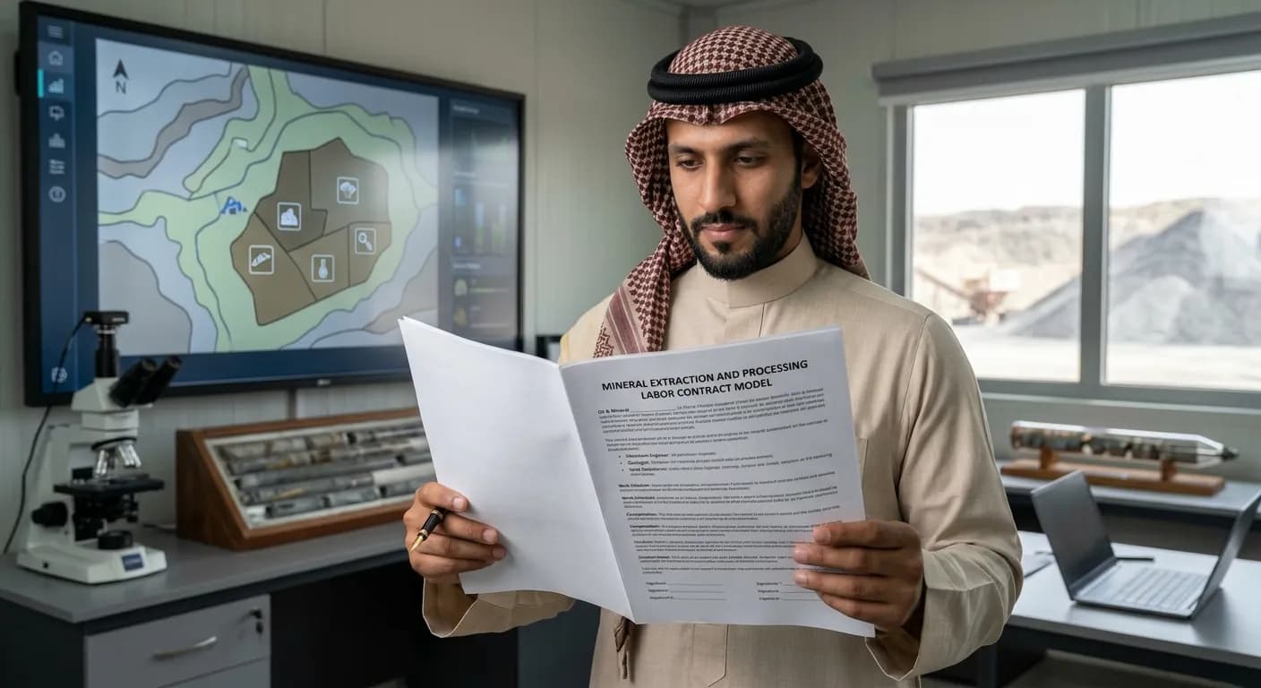 نموذج عقد عمل البترول والمعادن