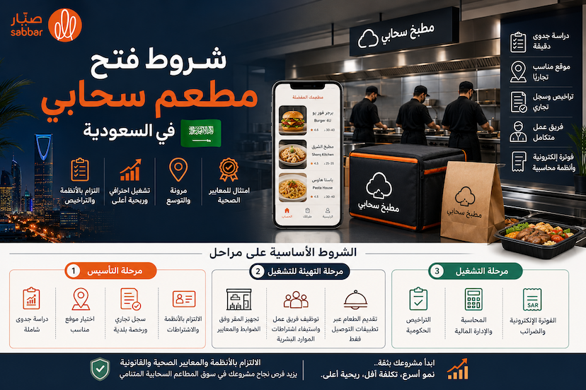 شروط المطعم السحابي في السعودية