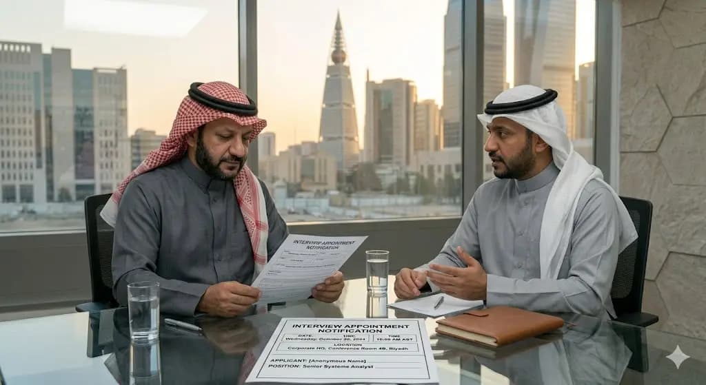 نموذج إخطار بموعد المقابلة الشخصية