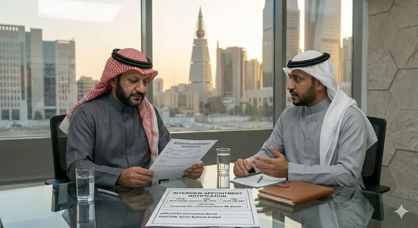 نموذج إخطار بموعد المقابلة الشخصية