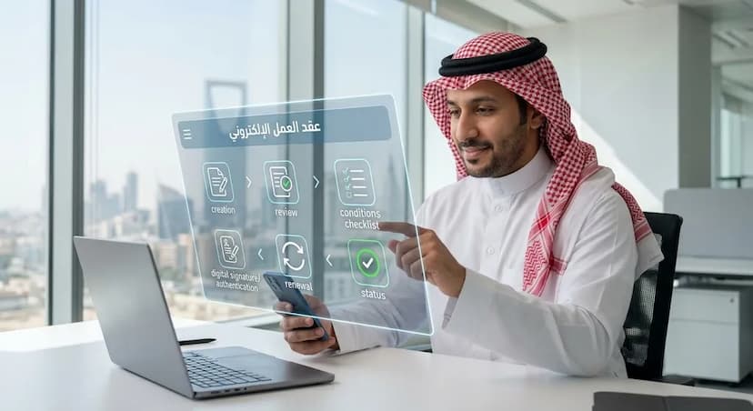 عقد العمل الإلكتروني وكيفية معرفته وشروطه وتجديده وتوثيقه