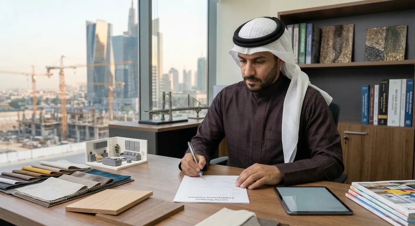نموذج عقد عمل مهندس ديكور