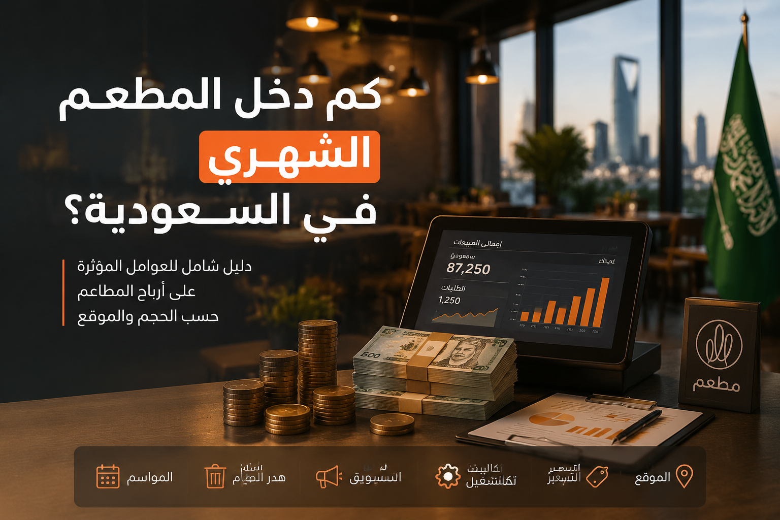 كم دخل المطعم الشهري في السعودية؟
