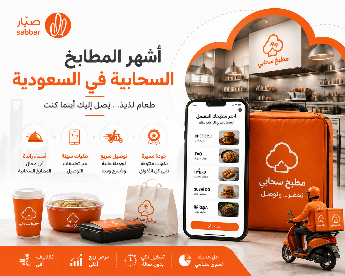 أشهر المطابخ السحابية والشركات في السعودية