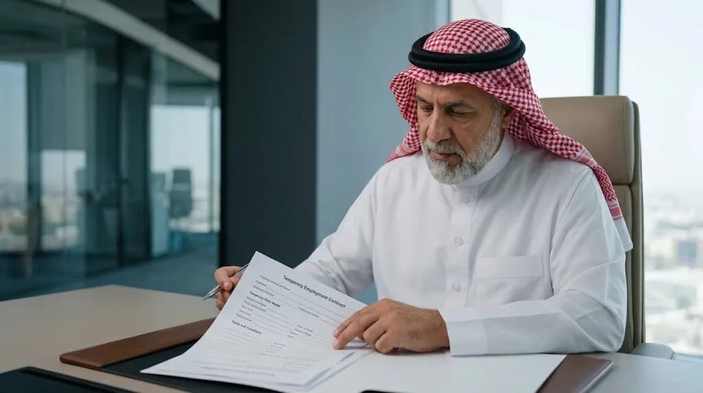 عقد العمل المؤقت في النظام السعودي مع نموذج جاهز