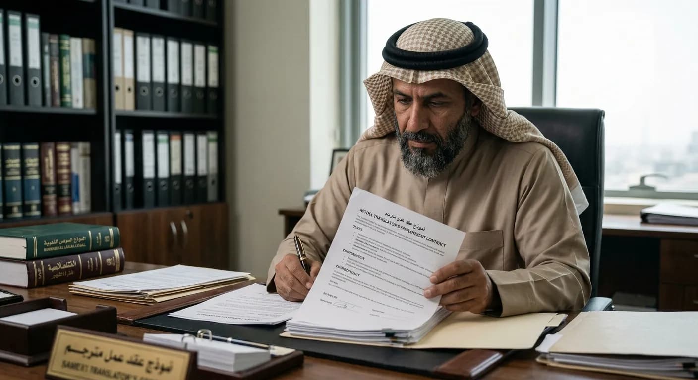 نموذج عقد عمل مترجم
